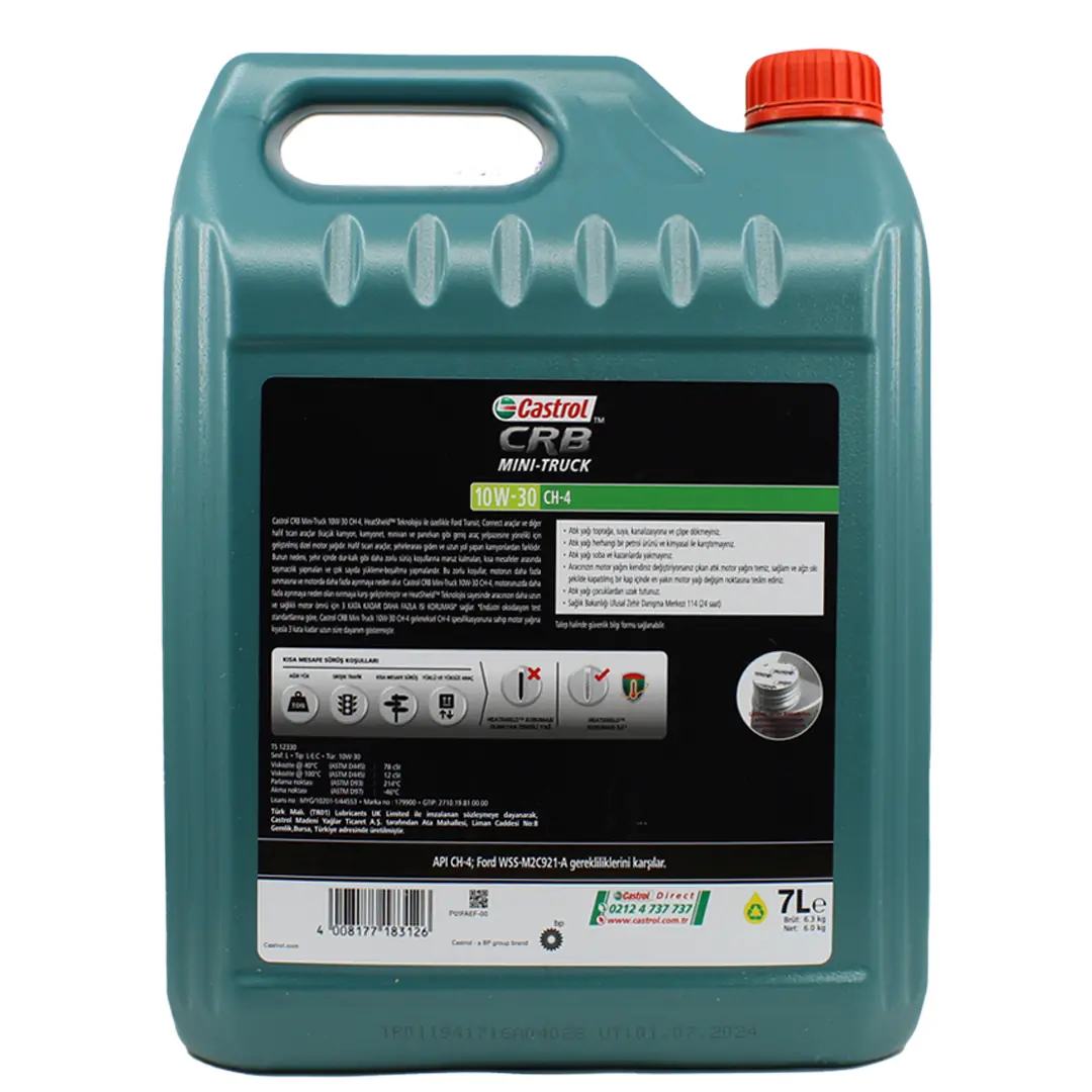 Castrol CRB Mini-Truck 10W30 CH-4 7 Lt Sentetik Motor Yağı
