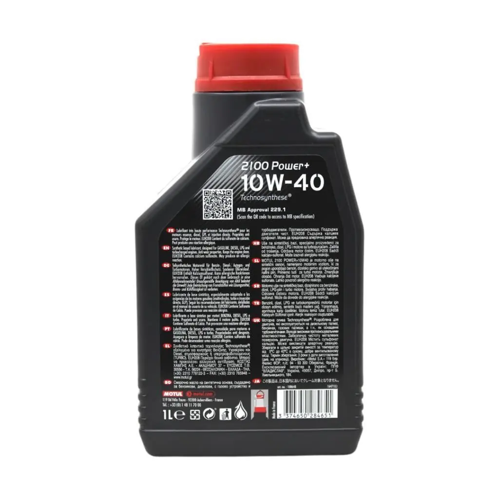 Motul 2100 Power+ 10W40 1 Lt Motor Yağı